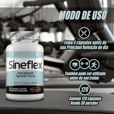 Sineflex, Pure Blocker Dynamic Focus, 600mg, 120 Cápsulas, Power Supplements