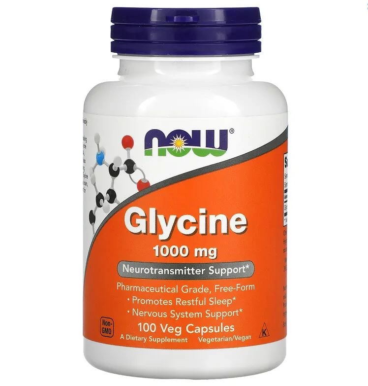 Glicina 1000mg, 100 Cápsulas, Now
