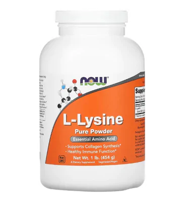 L-Lisina em Pó Puro, 454g, Now