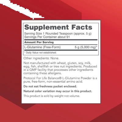 L-Glutamina, Recuperação Muscular, Resistência e Bem-Estar Digestivo, 454g, Protocol