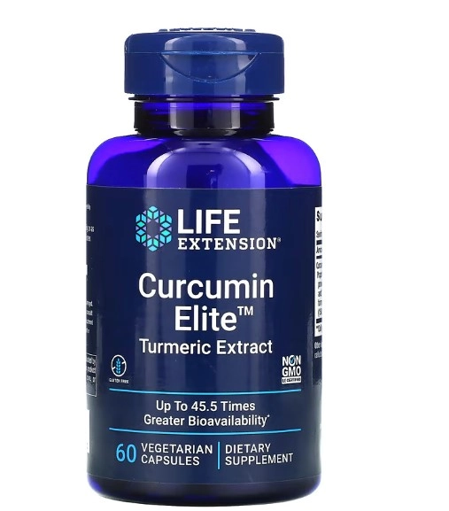 Curcumina Elite, Extrato de Cúrcuma, 60 Cápsulas, Life Extension