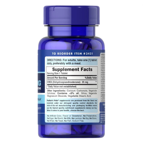 Dhea 25mg, 100 Comprimidos, Puritans Pride