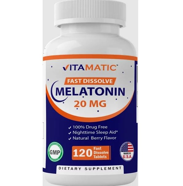 Melatonina, 20mg, Fast Dissolve 120 Tablets, Vitamatic