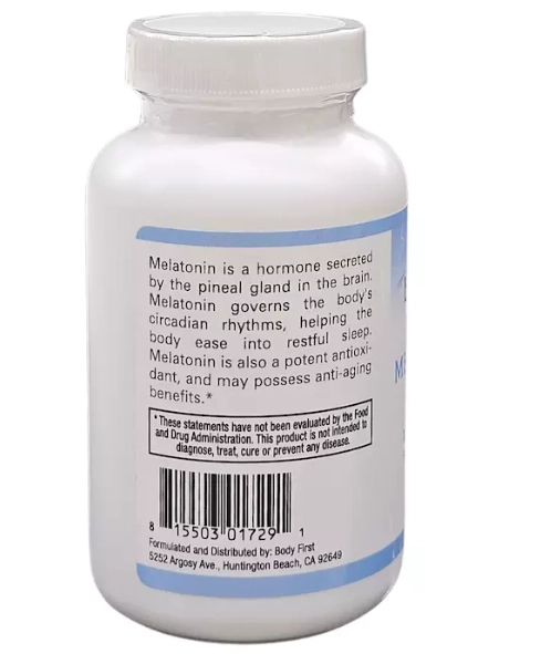 Melatonina 5mg, 240 Cápsulas, Body First