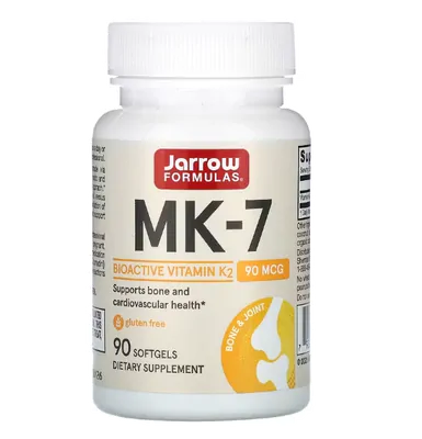 Vitamina MK-7, 90mcg, 90 Cápsulas, Jarrow Formulas