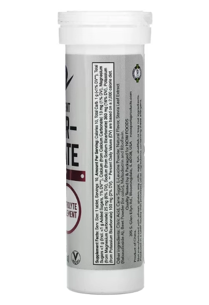 Efervescente, Effer-Hydrate, Morango e Laranja, 10 Comprimidos, 51g, Now