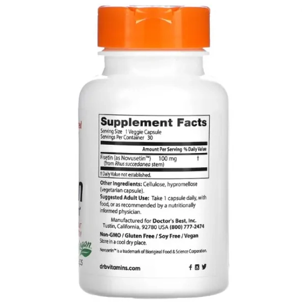 Fisetina com Novusetin, 100mg, 30 Cápsulas, Doctor's Best