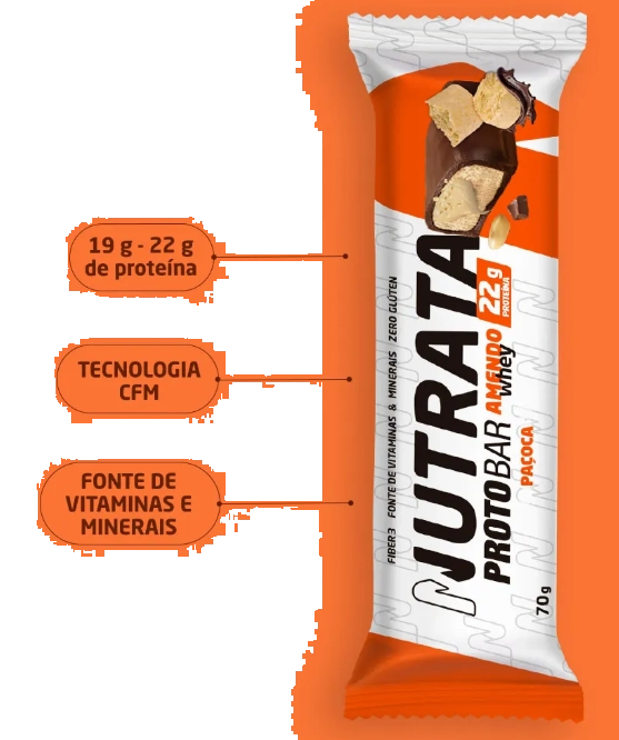 Barra de Proteína Protobar, Sabores, 3 Unidades 70g Cada, Nutrata