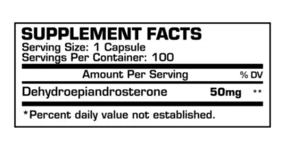DHEA 50mg, 100 Capsulas, Dragon Elite