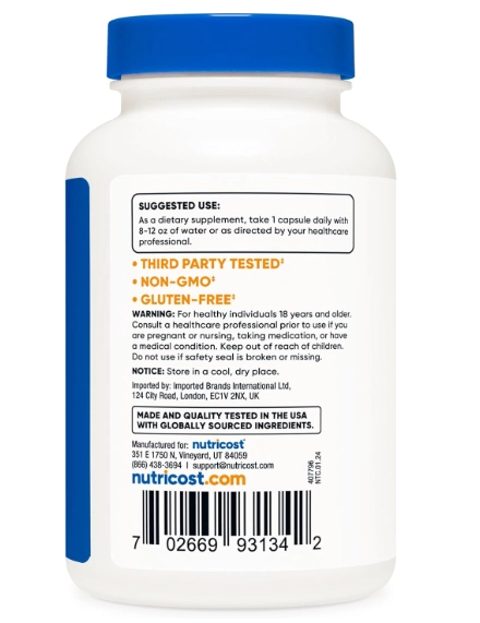 5-HTP 100mg, 240 Cápsulas, Nutricost 