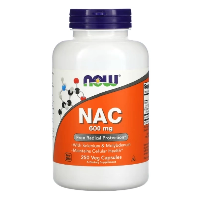 NAC 600mg, N-acetilcisteína, Cápsulas Opções, Now