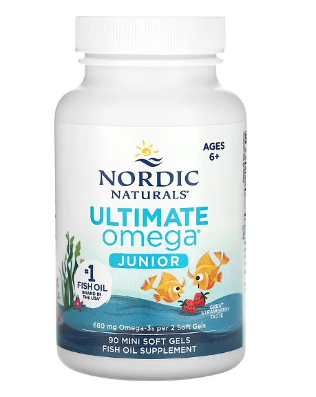 Ultimate Omega Junior, 680mg, 90 Mini Soft Gels Sabor Morango, Nordic Naturals