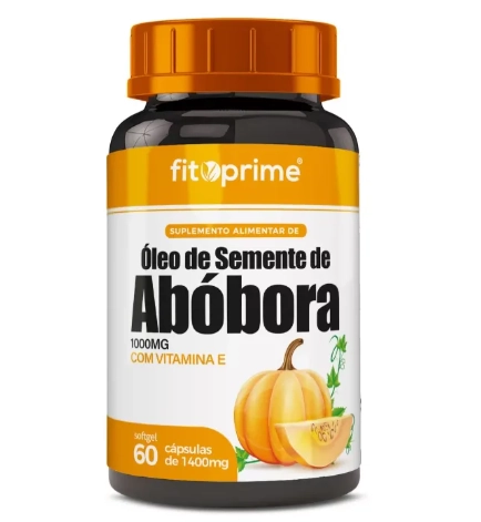 Óleo De Semente Abóbora, 1000mg, Com Vitamina E, 60 Cápsulas, Fitoprime