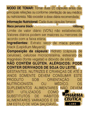 Maca Peruana Negra Divina, 1000mg, 120 Cápsulas, Dr. Botanico