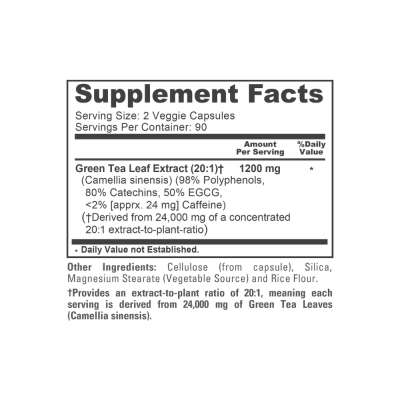 Green Tea Extract (Extrato de Chá Verde), 24,000mg, 180 Cápsulas, Nusapure