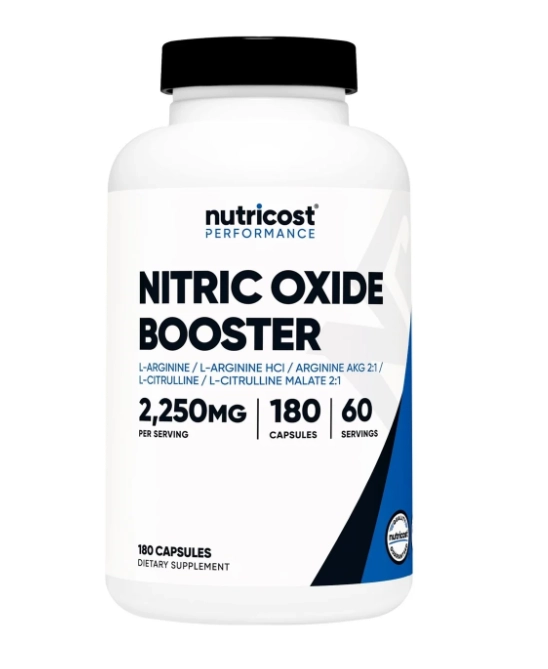 Nitric Oxide Booster, Reforço de óxido nítrico, 750mg, 180 cápsulas, Nutricost