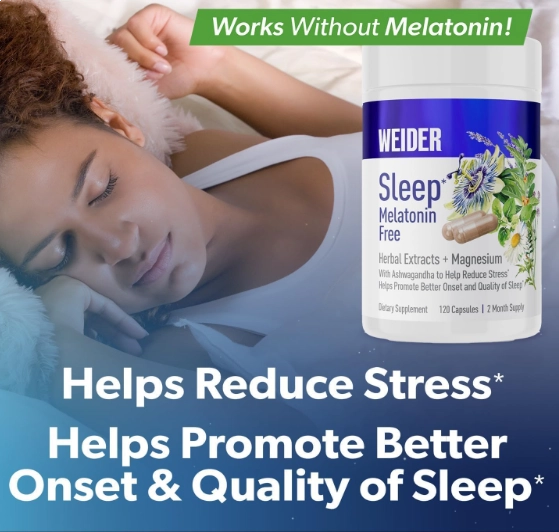 Sleep Melatonina Free, Com KSM-66, Ashwagandha, Magnésio, lavanda e Valeriana, 120 Cápsulas, Weider Prime