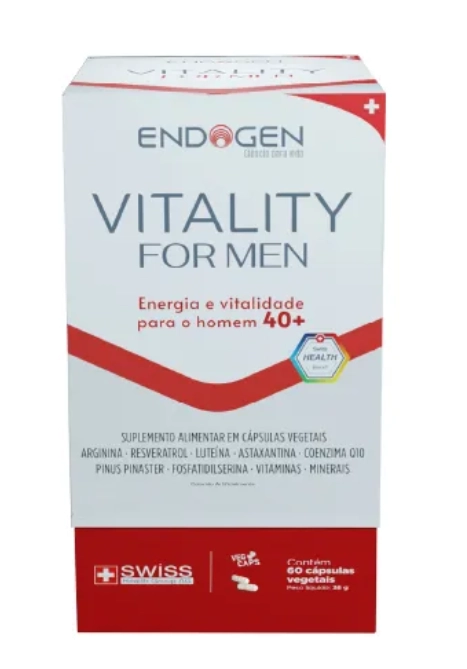 Vitality For Men, Para homens 40+, 60 Capsulas, Endogen