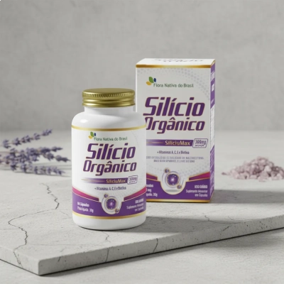 Silício Orgânico SiliciuMax + Vitaminas, 60 Cápsulas, Flora Nativa