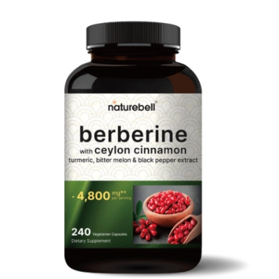 Berberina 4800mg com Complexo de Canela do Ceilão, 240 cápsulas, NatureBell