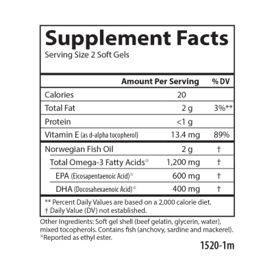 Super Ômega 3 Gems, 1.200mg, 100 Cápsulas Softgel, Carlson