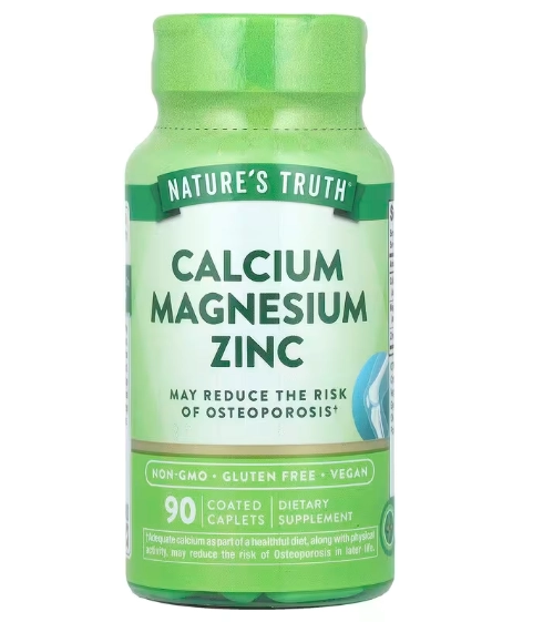 Cálcio Magnésio Zinco, 90 Cápsulas, Nature's Truth