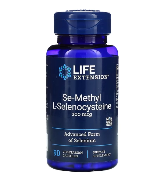 Se-Metil L-Selenocisteína, 200mcg, 90 Cápsulas, Life Extension