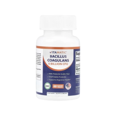 Bacillus Coagulans, 5 Billion CFU, 60 Cápsulas, Vitamatic