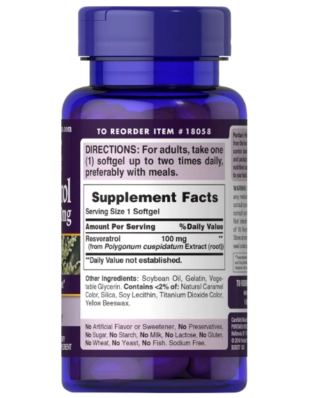 Resveratrol 100mg, 120 Cápsulas, Puritan's Pride