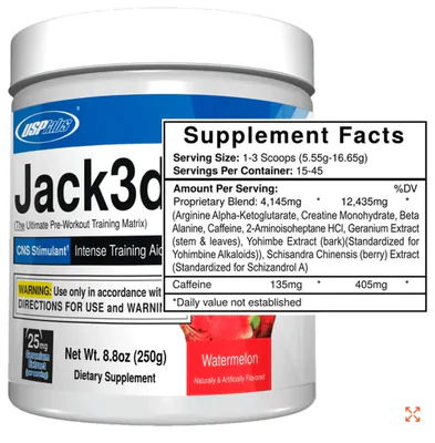 Pré-Treino Jack3d, 250g Sabor Watermelon, Hi-Tech Pharma