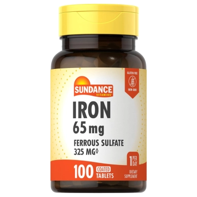Sulfato de Ferro, 65 mg, 100 Comprimidos, Sundance