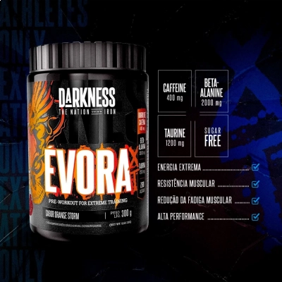 Pré Treino Evora XT, Sabores, 300G, Darkness