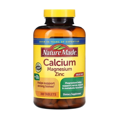 Cálcio, Magnésio, Zinco e Vitamina D3, 300 Comprimidos, Nature Made