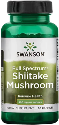 Cogumelo Shiitake, Mushroom Shiitake, 500mg, Swanson