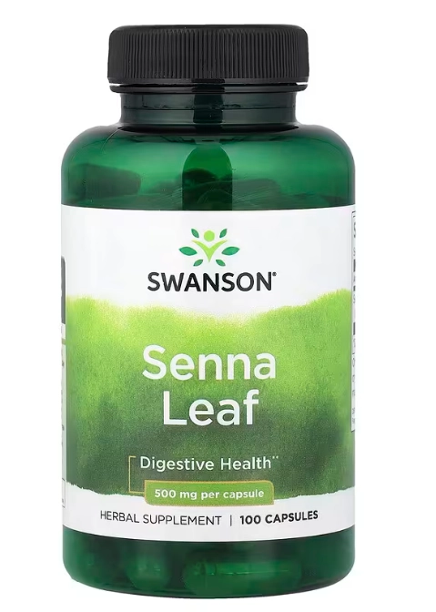 Folha de Senna 500mg, 100 Cápsulas, Swanson
