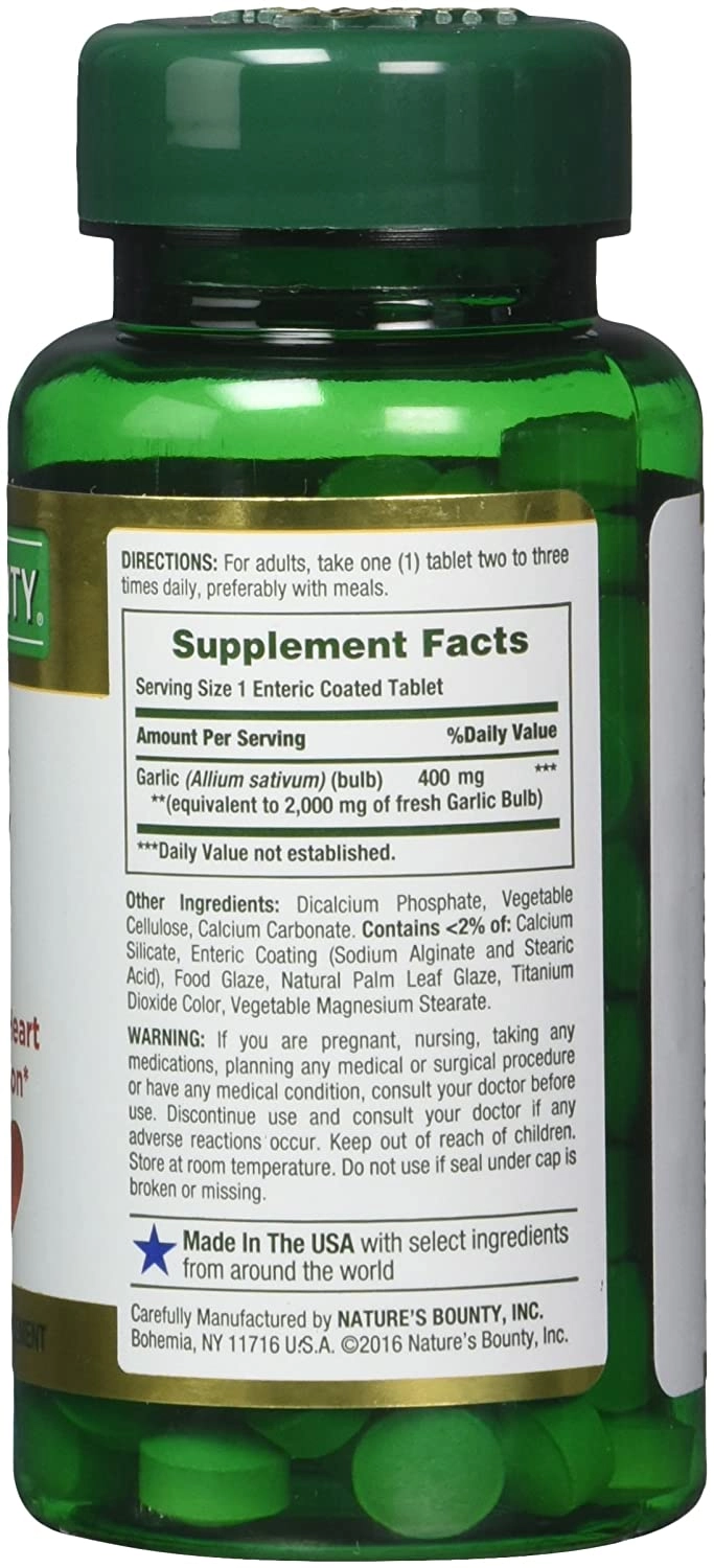 Garlic Óleo De Alho 2000mg 120 capsulas Natures Bounty