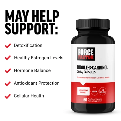 Indole-3-Carbinol 200mg, 60 Cápsulas Vegetais,  Force Factor