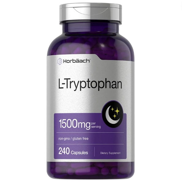 L Triptofano, 1500mg, Fórmula Noturna, 240 Cápsulas, Horbaach