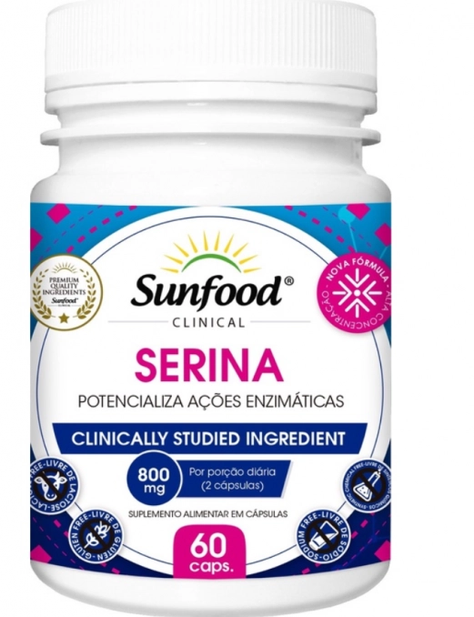 Serina, 800mg, 60 cápsulas, Sunfood