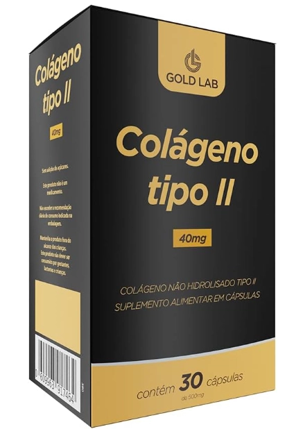 Colágeno Tipo II 40mg, 30 Cápsulas, Gold Lab