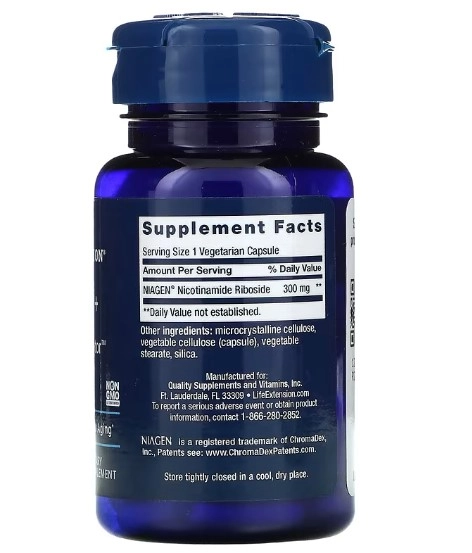 NAD+ Cell Regenerator, Nicotinamide Riboside, 300 mg, 30 cápsulas, Life Extension