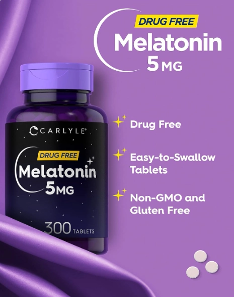 Melatonina 5mg, 300 Comprimidos, Carlyle