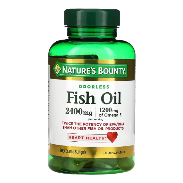 Fish Oil (ômega 3) 2400mg , 90 Cápsulas Revestidas, Natures Bounty