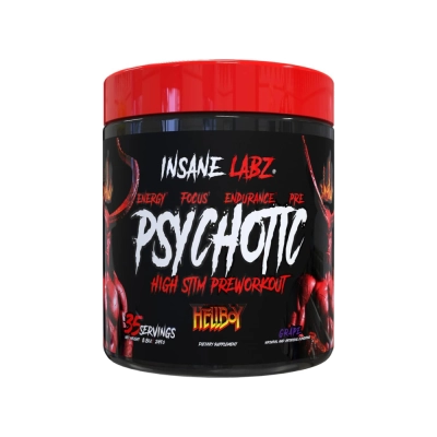 Pré-Treino Psychotic Hellboy, 35 Doses (Beta-Alanina, Citrulina e Cafeína), Insane Labz