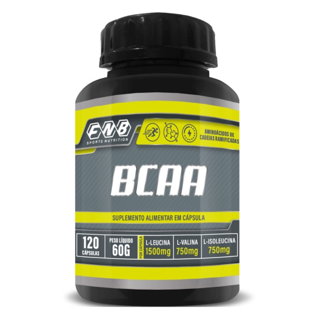 BCAA, Aminoácidos Essenciais, 120 Cápsulas