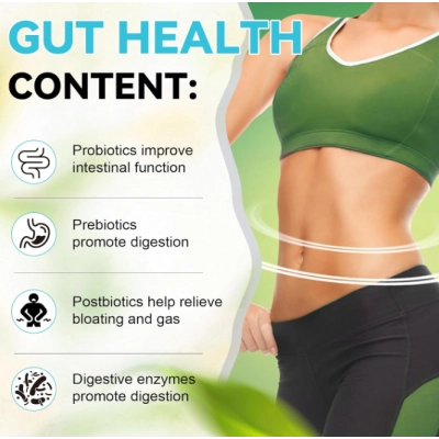 Gut Health 4 em 1, com Probióticos, Prebióticos, Pós-bióticos e Enzimas, 60 bilhões de UFC, 120 Cápsulas, Totaria Health