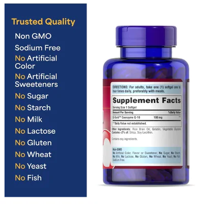 Coenzima CoQ10 100mg, 240 Cápsulas, Puritan's Pride