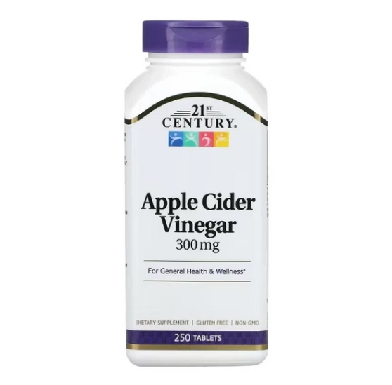 Apple Cider Vinegar, 300mg, 250 Comprimidos, 21st Century