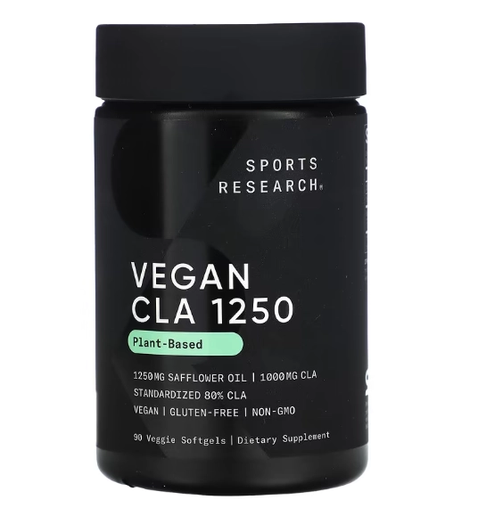 CLA 1250, À Base de Plantas, 1250mg, 90 Cápsulas, Sports Research
