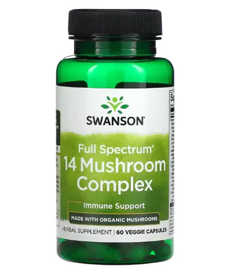 14 Mushroom, Cogumelos Full Spectrum , 60 Cápsulas, Swanson